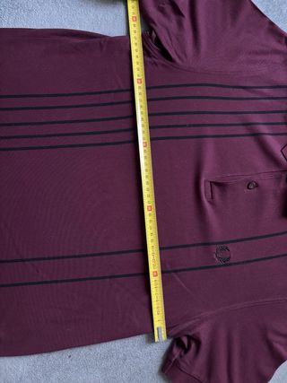 Polo Fred Perry Granate Rayas Negras Slim SE