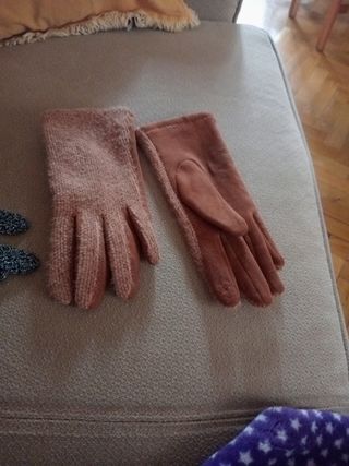 Guantes de mujer (marrón y azul)