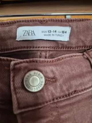 Pantalón vaquero niña Zara marrón talla 14