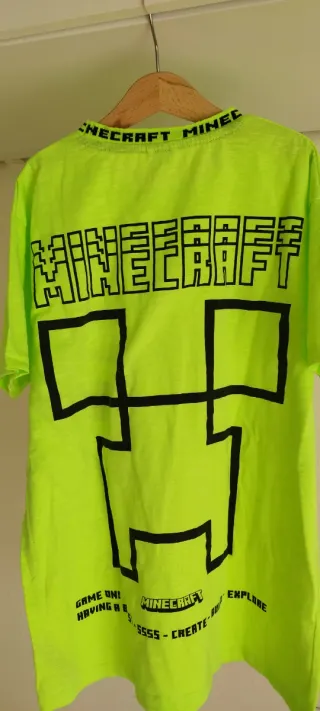 Camiseta niño Minecraft verde lima