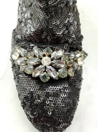 Botín Uterqüe Negro con Pedrería