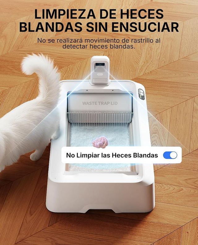 RENERO GATOS AUTOLIMPIABLE IA CÁMARA ELIMINA OLOR