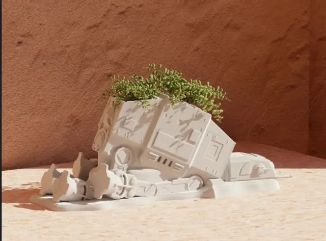 Maceta Star Wars AT-AT Derribado
