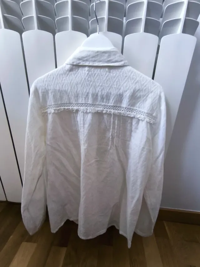 Blusa Zara Niña Talla 9/10 Años Blanca Bordada