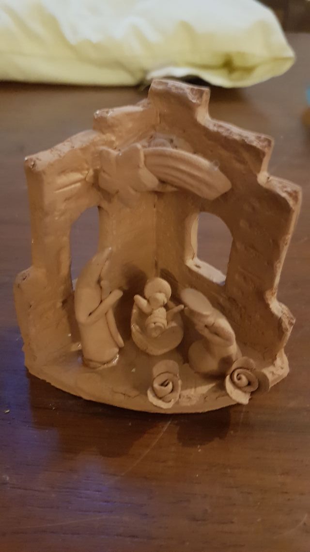 Presepe in terracotta fatto a mano