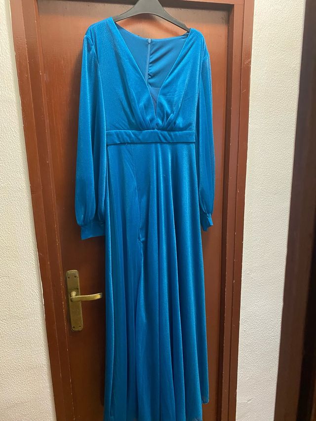 Vestido largo azul boda