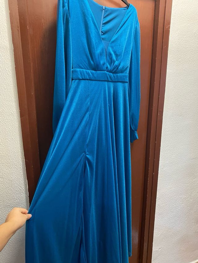 Vestido largo azul boda