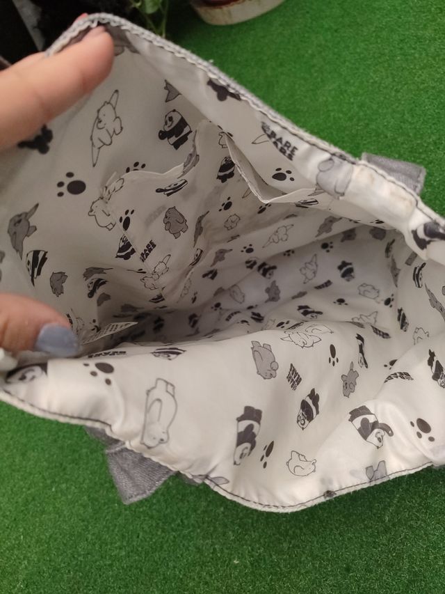 Bolso Tote Somos Osos Gris y Blanco