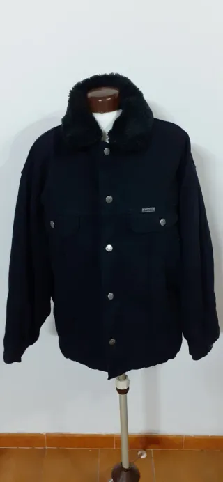 Chaqueta tejana negra hombre