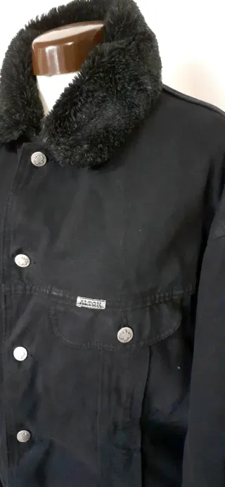 Chaqueta tejana negra hombre