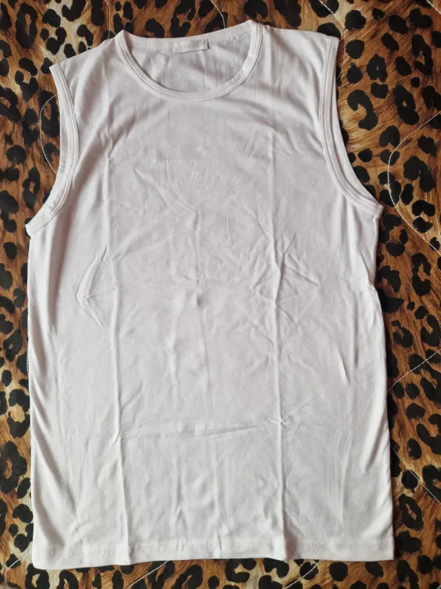 Maglietta smanicata bianca