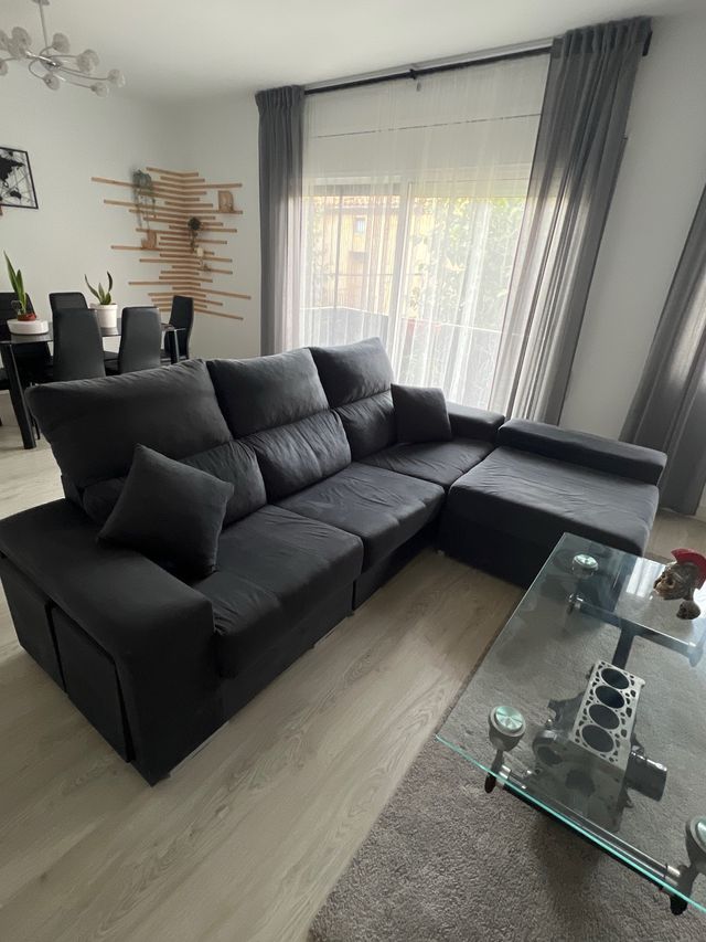 Sofá modular gris tela