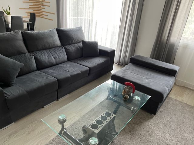 Sofá modular gris tela