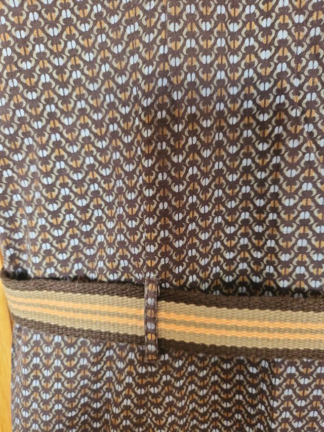 Vestido largo estampado marrón y beige