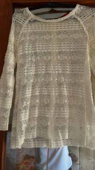 Camisa Carolina Herrera Blanca Encaje