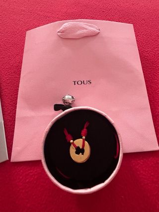 Pulsera Tous Cordón Rojo y Vermeil