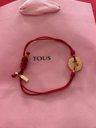 Pulsera Tous Cordón Rojo y Vermeil