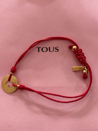 Pulsera Tous Cordón Rojo y Vermeil