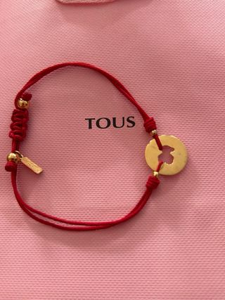 Pulsera Tous Cordón Rojo y Vermeil
