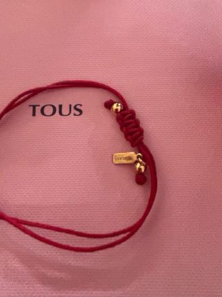 Pulsera Tous Cordón Rojo y Vermeil