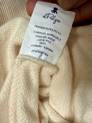 Sudadera El Pulpo Beige Talla L