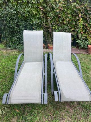 2 Tumbonas de Aluminio gris antracita
