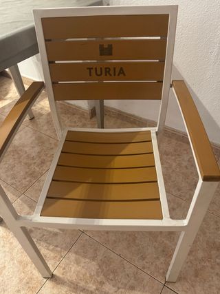 Sillas Terraza Turia Madera y Metal 2x30