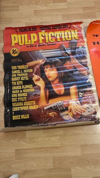 4 Pósters Cine: Pulp Fiction, Trainspotting,Bullit