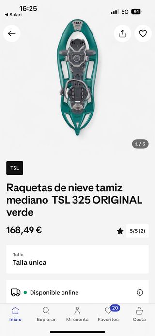 Raquetas de nieve TSL 325 con bolsa