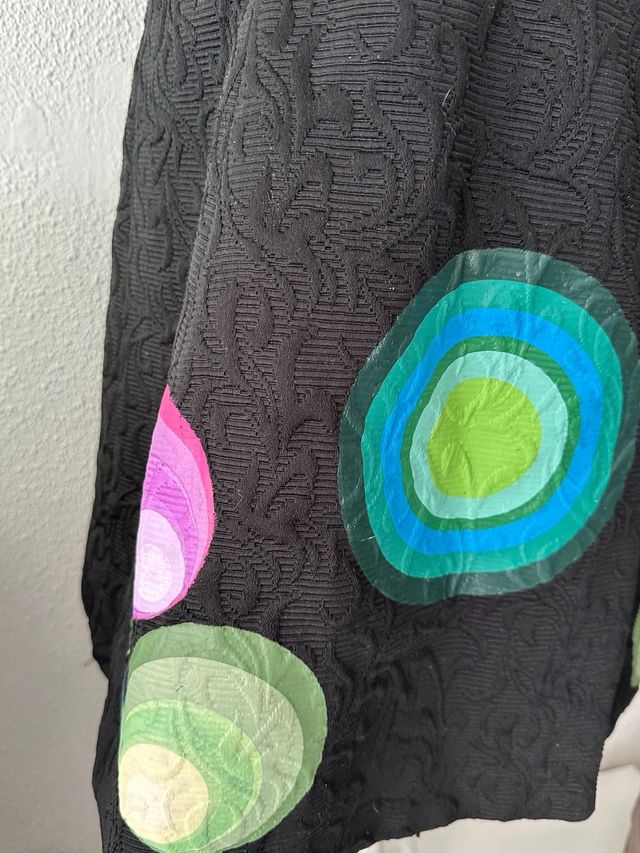 Abrigo Desigual Negro Multicolor