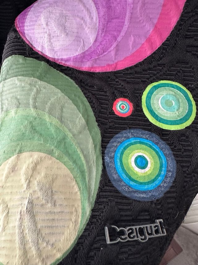 Abrigo Desigual Negro Multicolor