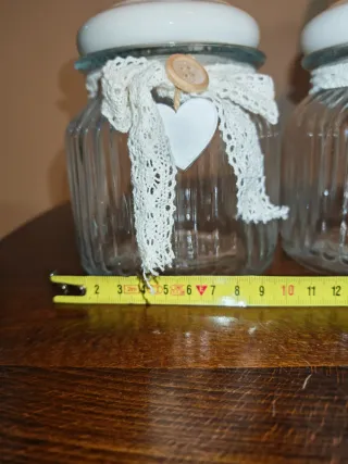 Coppia Barattoli Porta Spezie Decorati