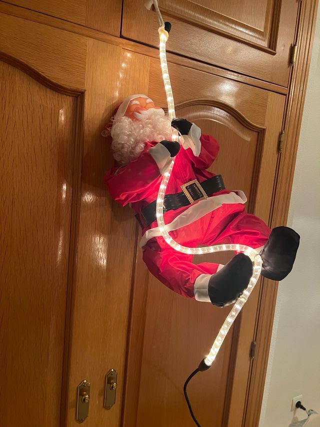 Papá Noel colgante con luces LED