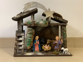 Capanna Presepe in legno fatta a mano anni '90