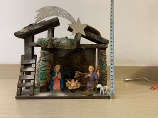 Capanna Presepe in legno fatta a mano anni '90