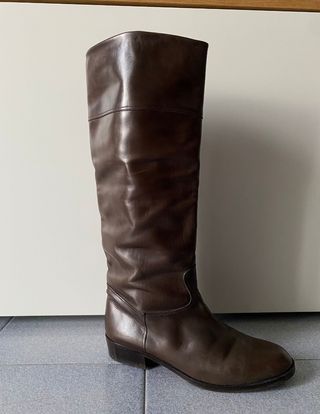 Stivali Alti in Pelle Marrone