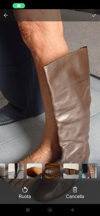 Stivali Alti in Pelle Marrone