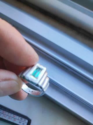 Anillo Plata Ley Esmeralda Talla 11,51
