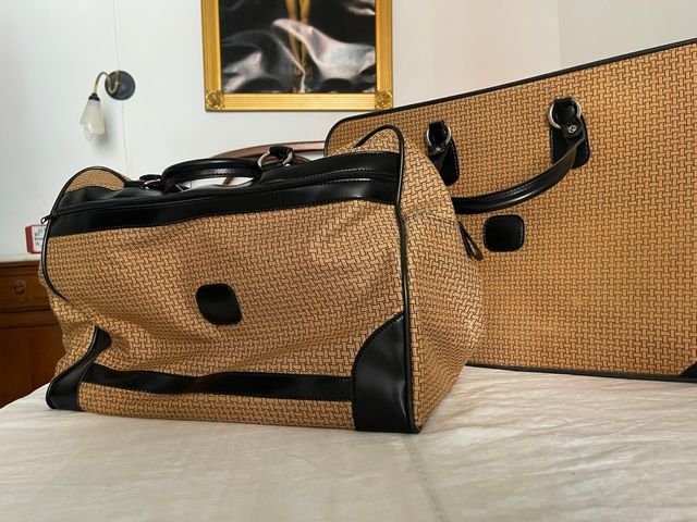 Maletas Vintage Marrón , beige y Negro