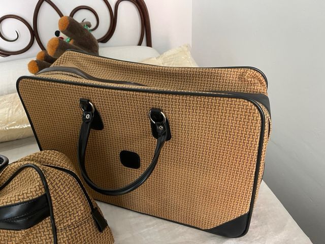 Maletas Vintage Marrón , beige y Negro