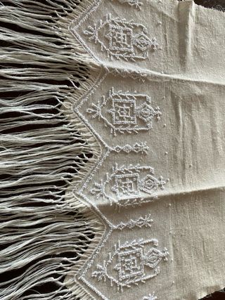 Pano de linho rústico bordado Preço Fixo