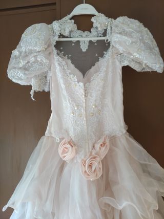 Vestido de Novia Talla 40 Rosa y Blanco