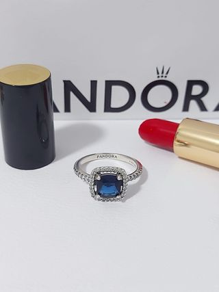 Anillo Pandora Azul Plata