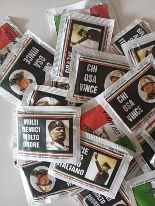 Bustine di zucchero da collezione mussolini