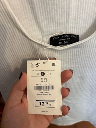 Vestito Bershka bianco taglia S nuovo