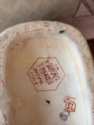 Jarrón porcelana santsuma motivos japoneses