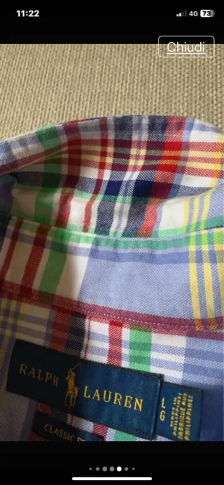 Camicia Ralph Lauren a quadri tg L