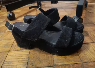 Sandali simil camoscio neri tg 39