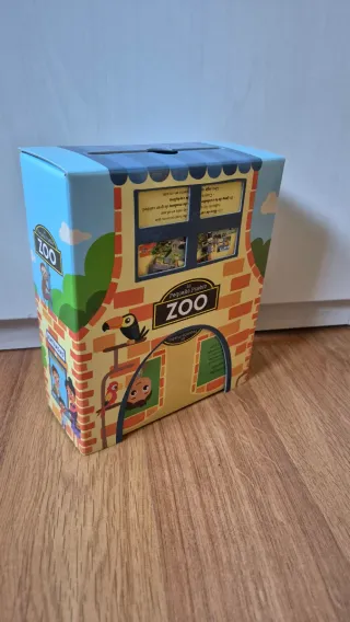 Juego, libro, puzzle zoo