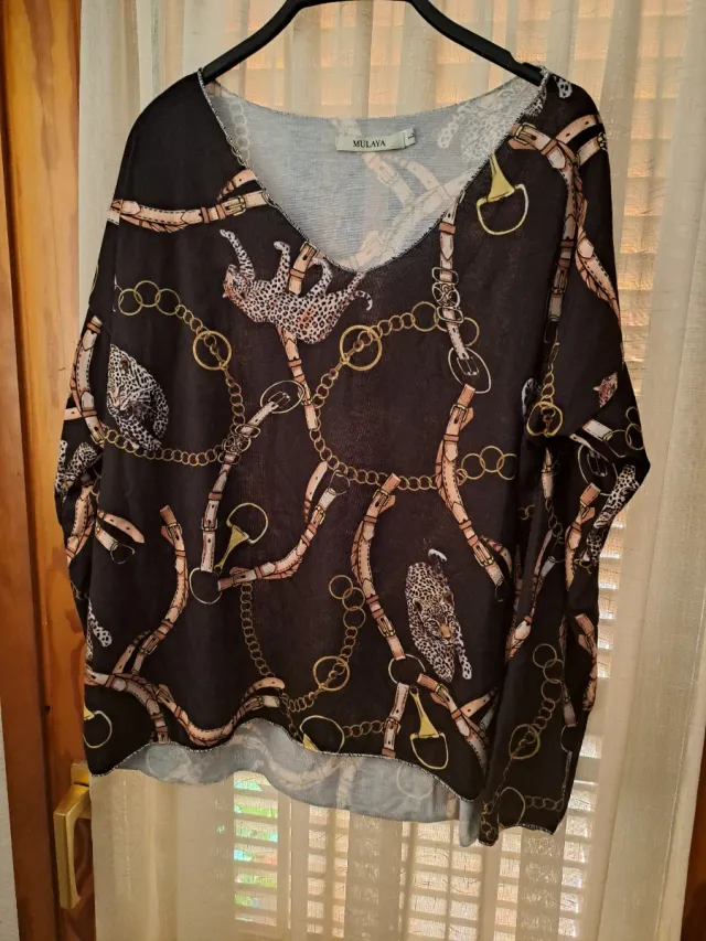 Jersey Mulaya Estampado Leopardo y Cadenas
